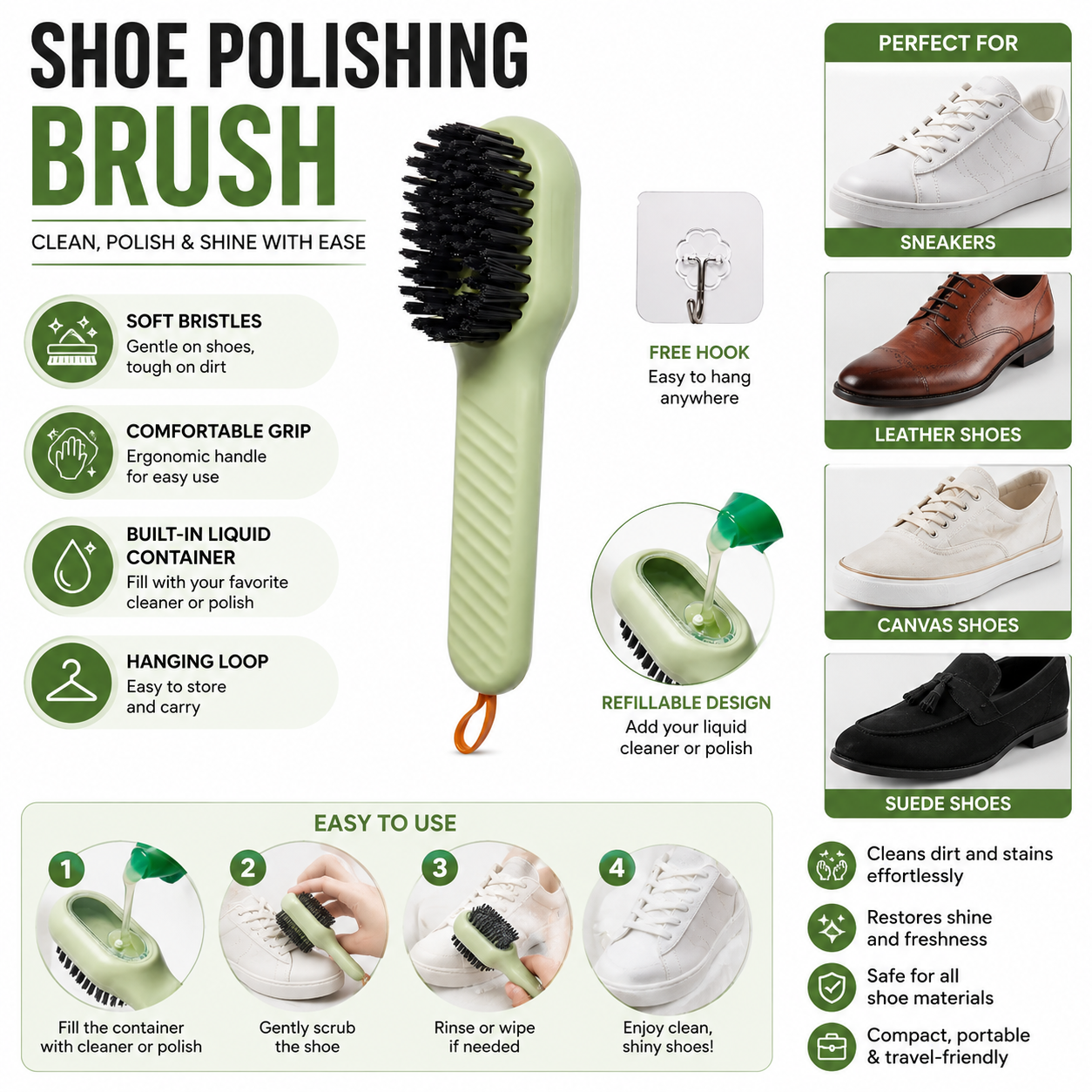 MUKTIFUNCTIONAL SHOE POLISHING BRUSH