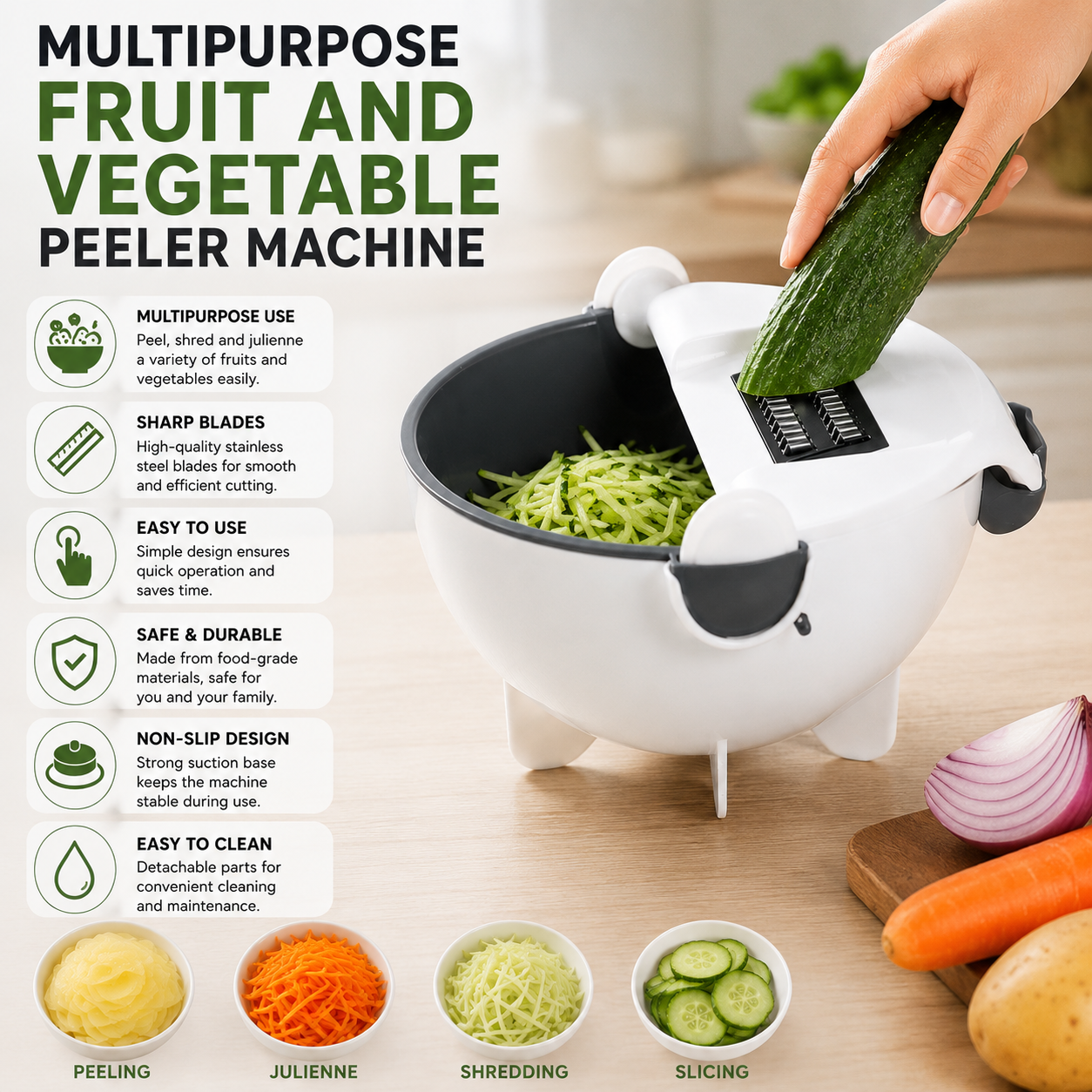 MULTIPURPOSE FRUIT AND VEGETABLE PEELER MACHINE