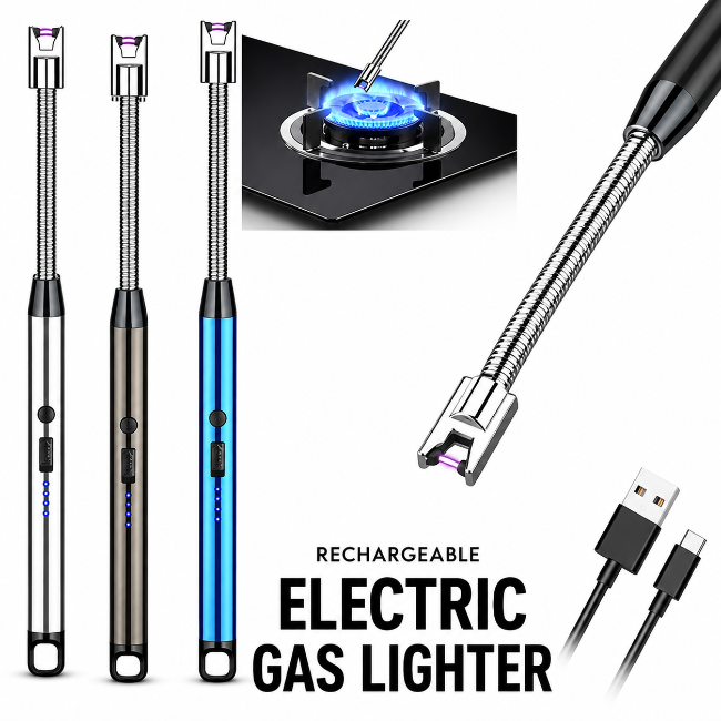 RECHARGEABLE ELECTRIC GAS LIGHTER - FOR GAS STOVE & CANDLES