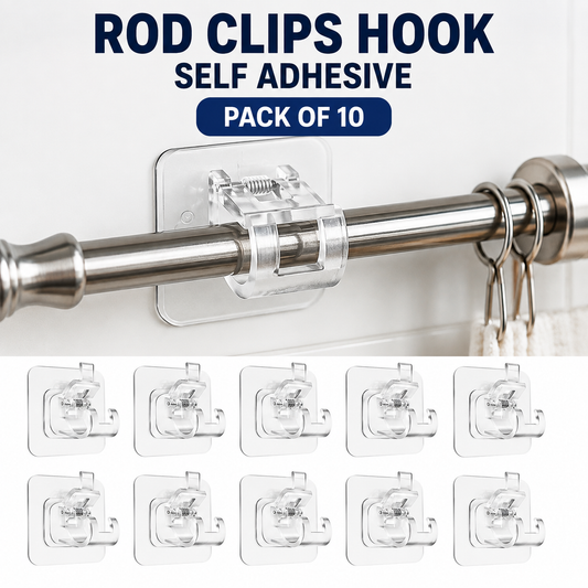 ROD CLIPS HOOK SELF ADHESIVE | PACK OF 10