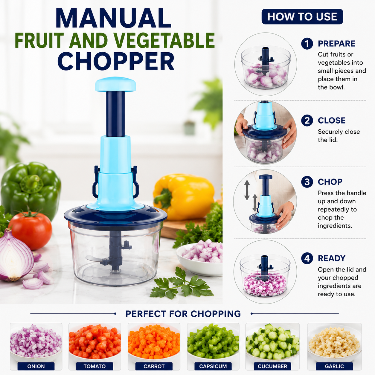 MANUAL FRUIT AND VEGETABLE CHOPPER
