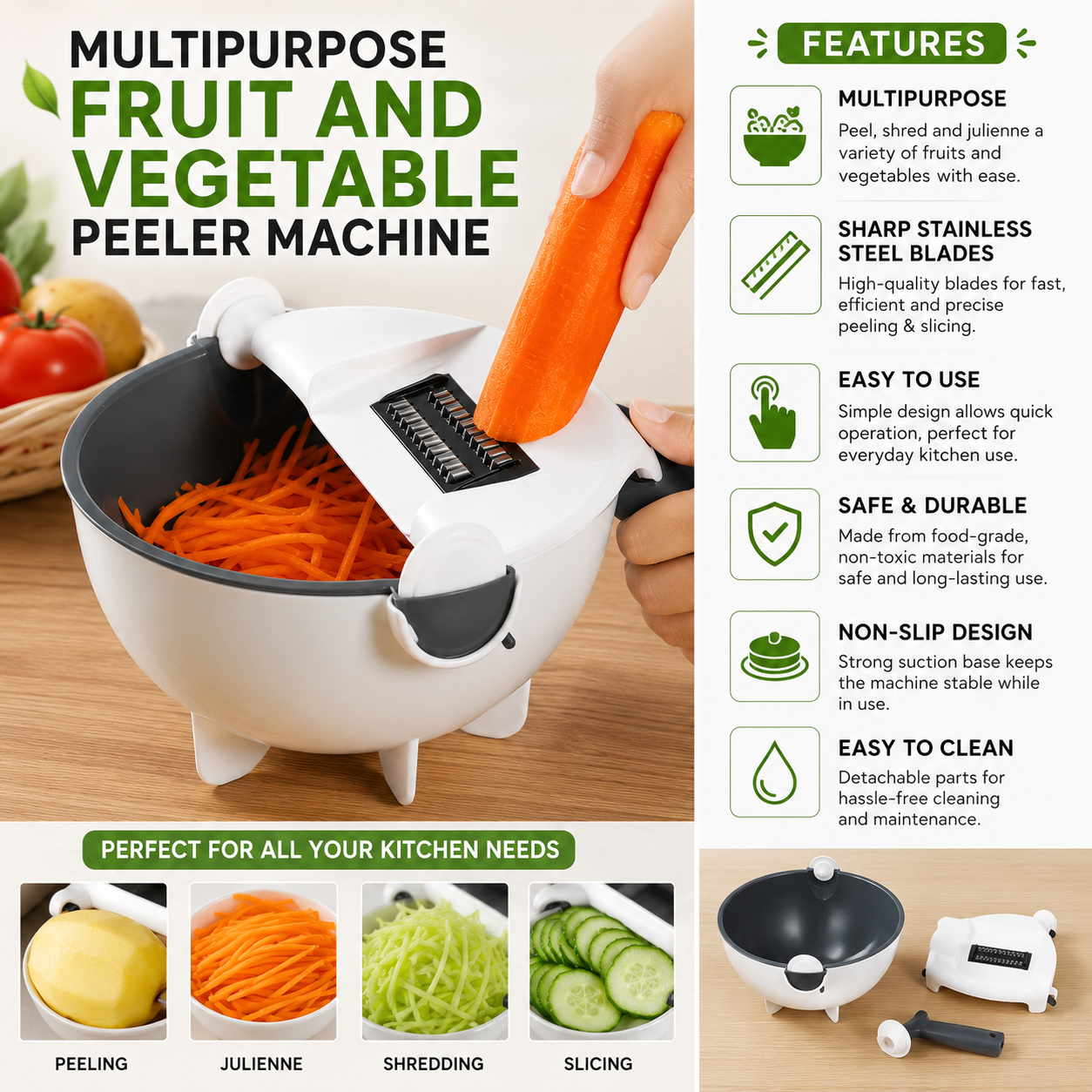 MULTIPURPOSE FRUIT AND VEGETABLE PEELER MACHINE