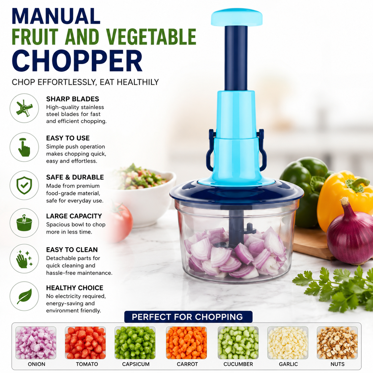 MANUAL FRUIT AND VEGETABLE CHOPPER